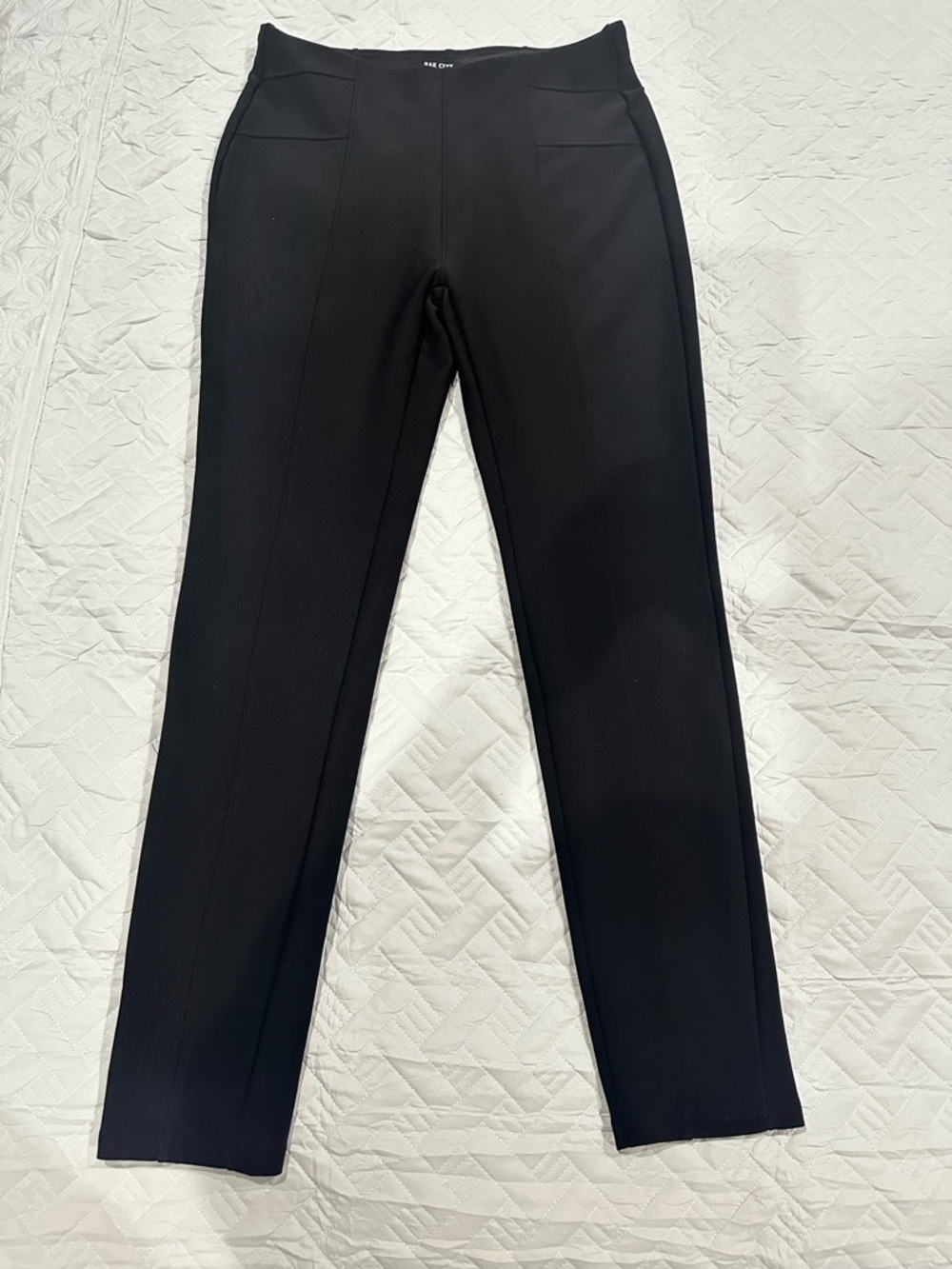 Bae City Black Pants Womens 1X High Waist Stretch Slim Straight Work Casual